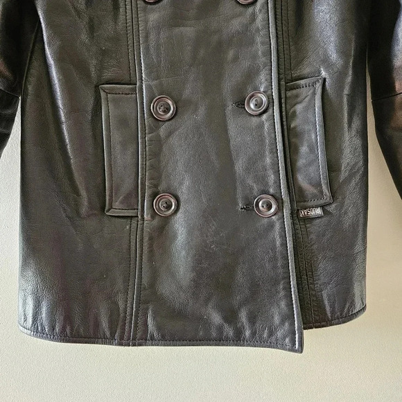 Rudsak Vintage Women's Double Breasted Moto Leather Biker Jacket Black Small. - Picture 9 of 16